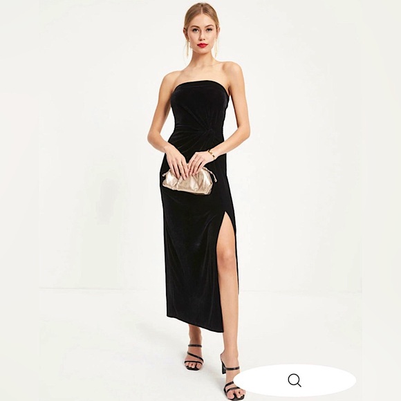 Vici Dresses & Skirts - NWOT Vici Always You Strapless Black Velvet Midi Dress Sz Medium